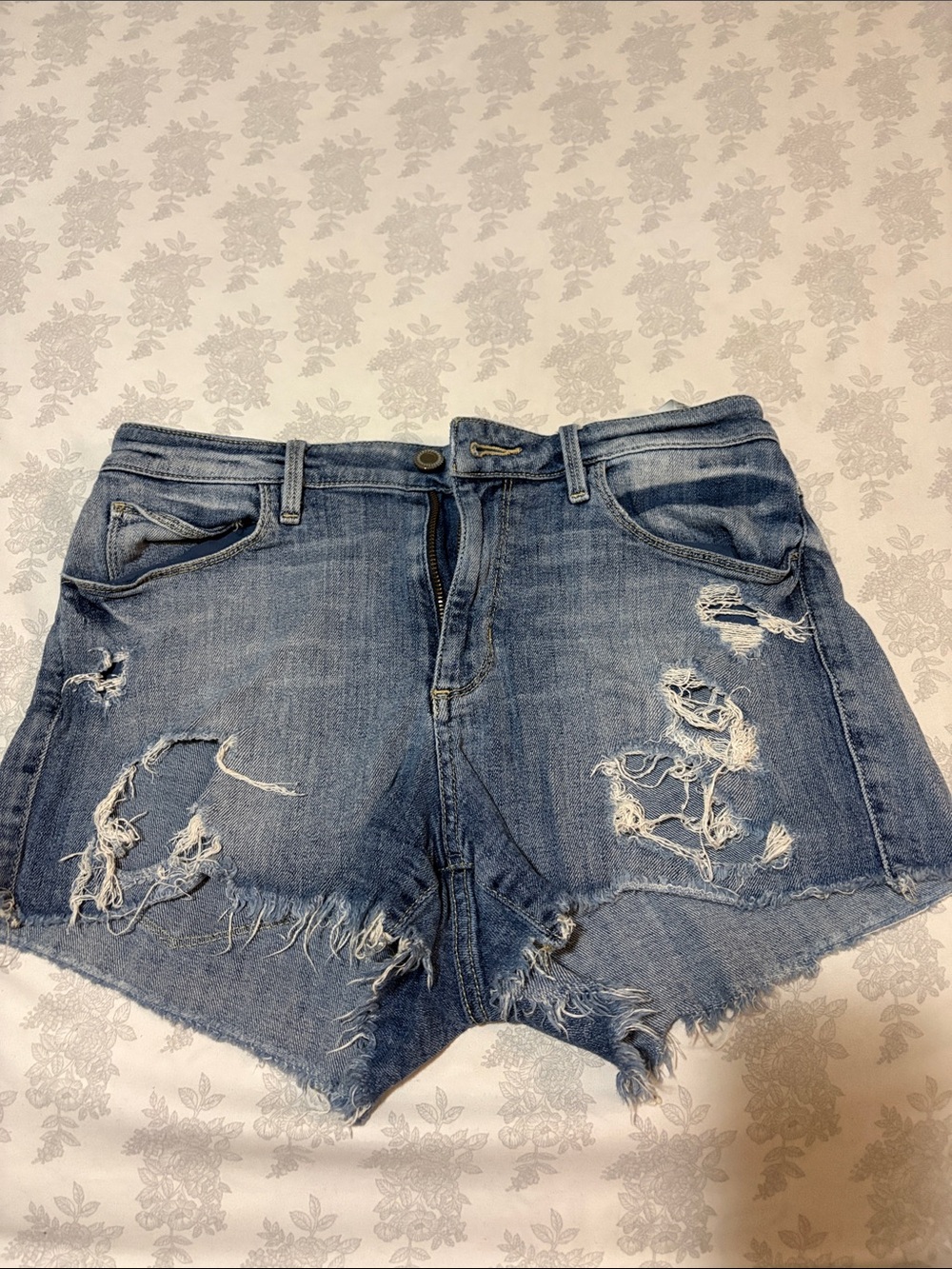 Guess Women's Distressed Denim Shorts - Light Blue